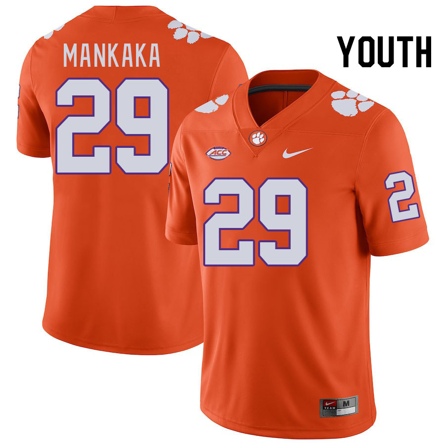 Youth #29 Michael Mankaka Clemson Tigers College Football Jerseys Stitched-Orange